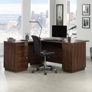 WORKSENSE Palo Alto 59.134 in. L-Shaped Spiced Mahogany Commercial Computer Desk with File Storage 427793