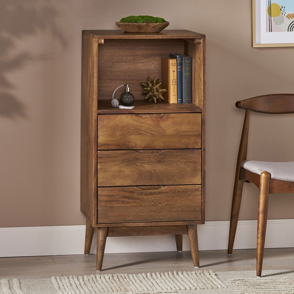 Rabun Indoor Mango Wood Handcrafted 3 Drawer Chest by Christopher Knight Home