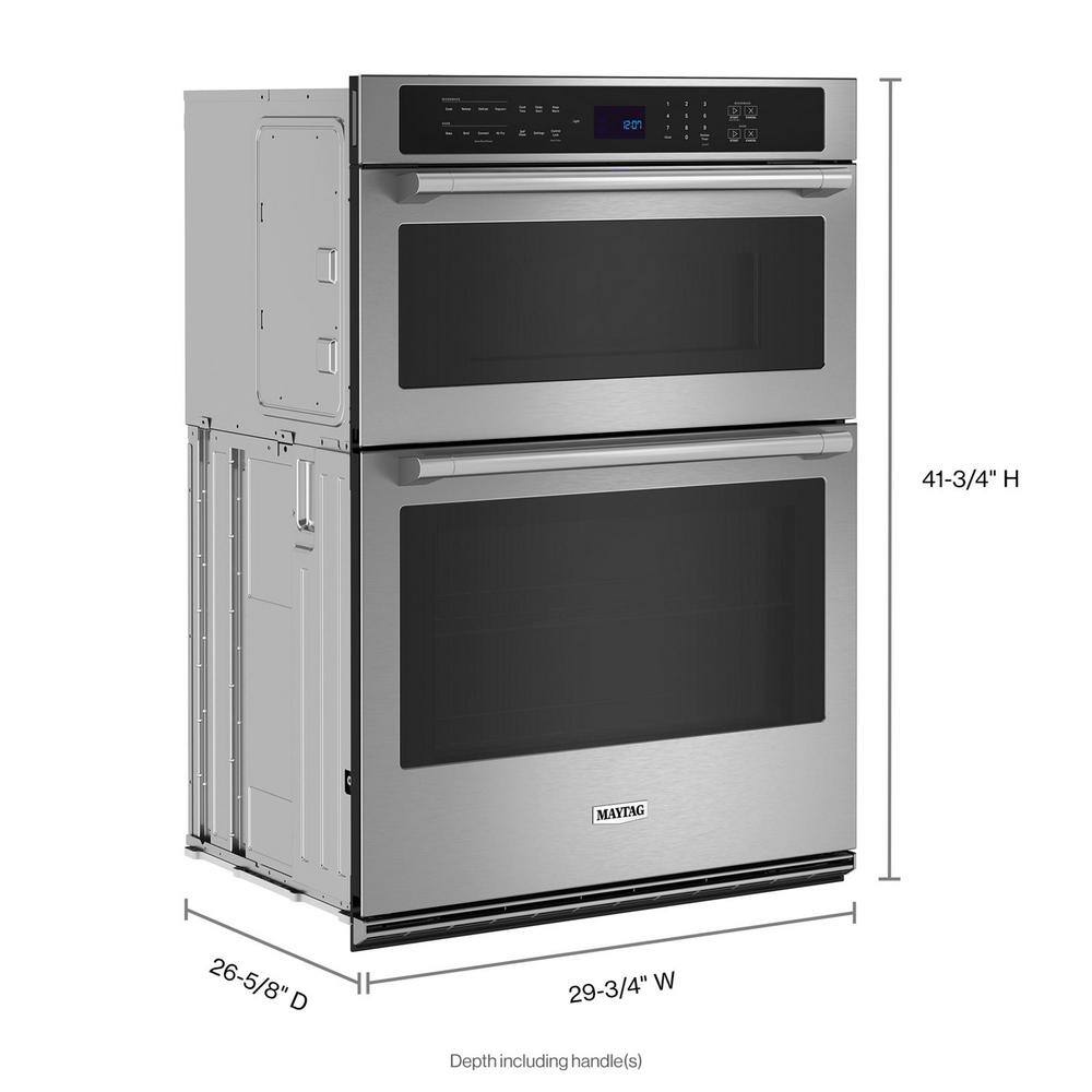 Maytag 30 in. Electric Wall Oven  Microwave Combo in. Fingerprint Resistant Stainless Steel with Convection and Air Fry MOEC6030LZ