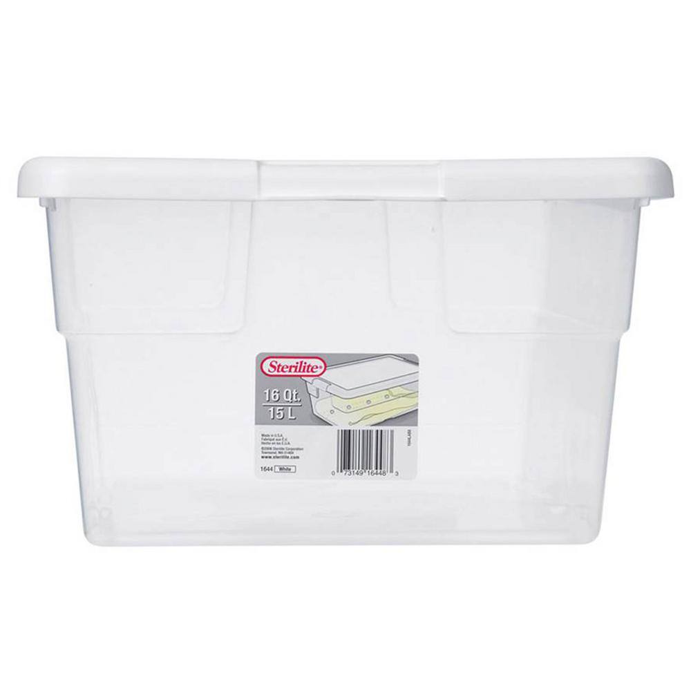 Sterilite 16 Qt. Plastic Storage Box Containers in Clear (12-Pack) 12 X 16448012