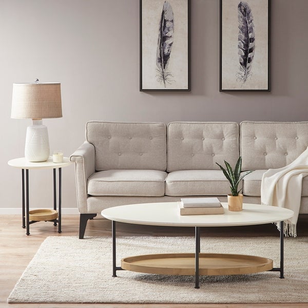 Madison Park Beauchamp White/ Natural Coffee Table