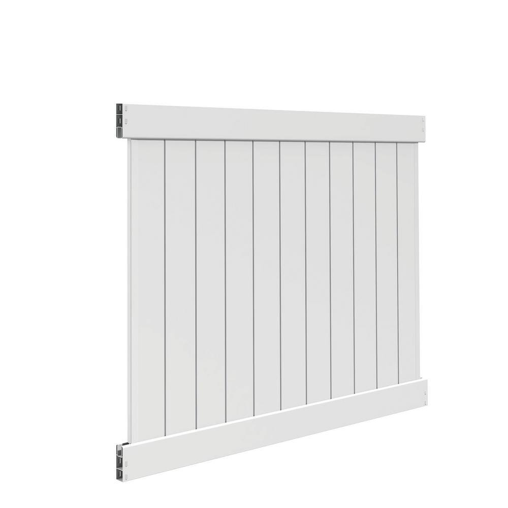 Barrette Outdoor Living Washington 5 ft. H x 6 ft. W White Vinyl Un-Assembled Fence Panel 73014717