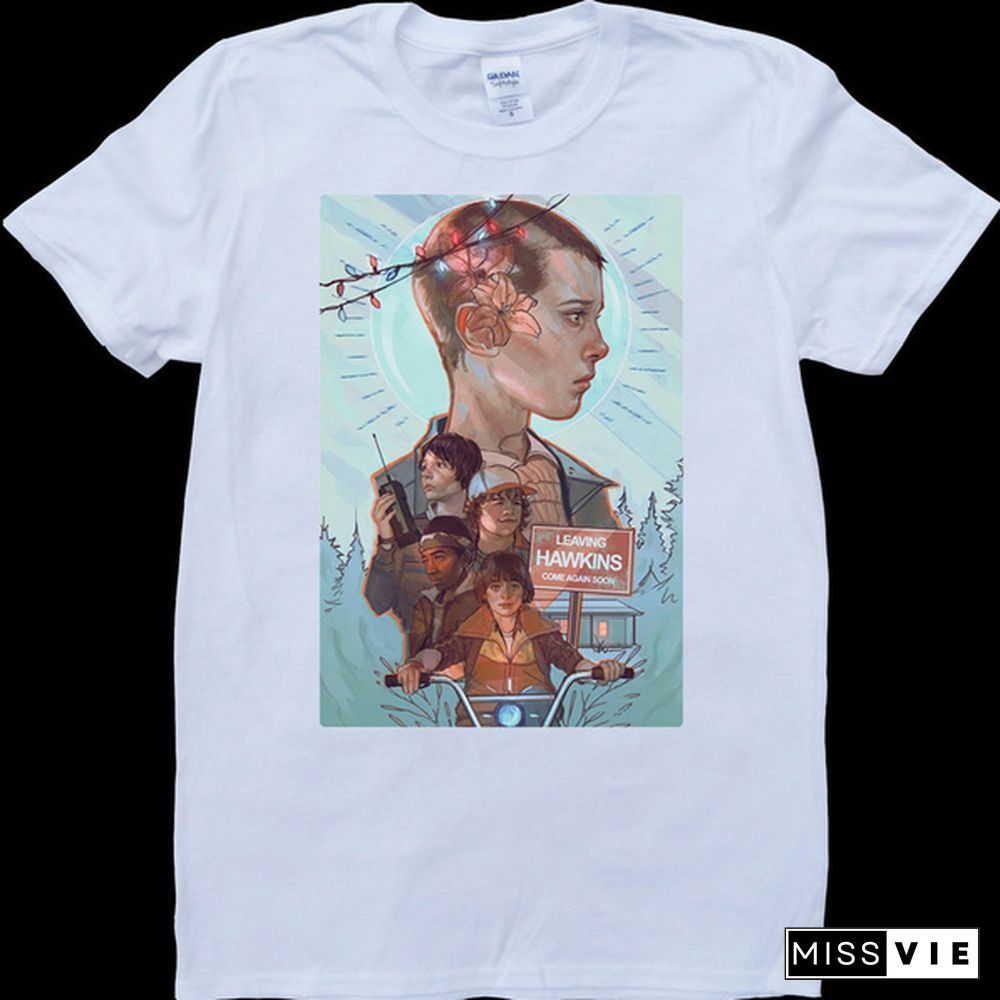 T Men's Fashion Cotton T-Shirt Stranger Things Poster Eleven Mens Whitet-Shirt