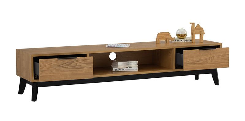 MALTON Entertainment TV Unit 180cm - Natural & Black