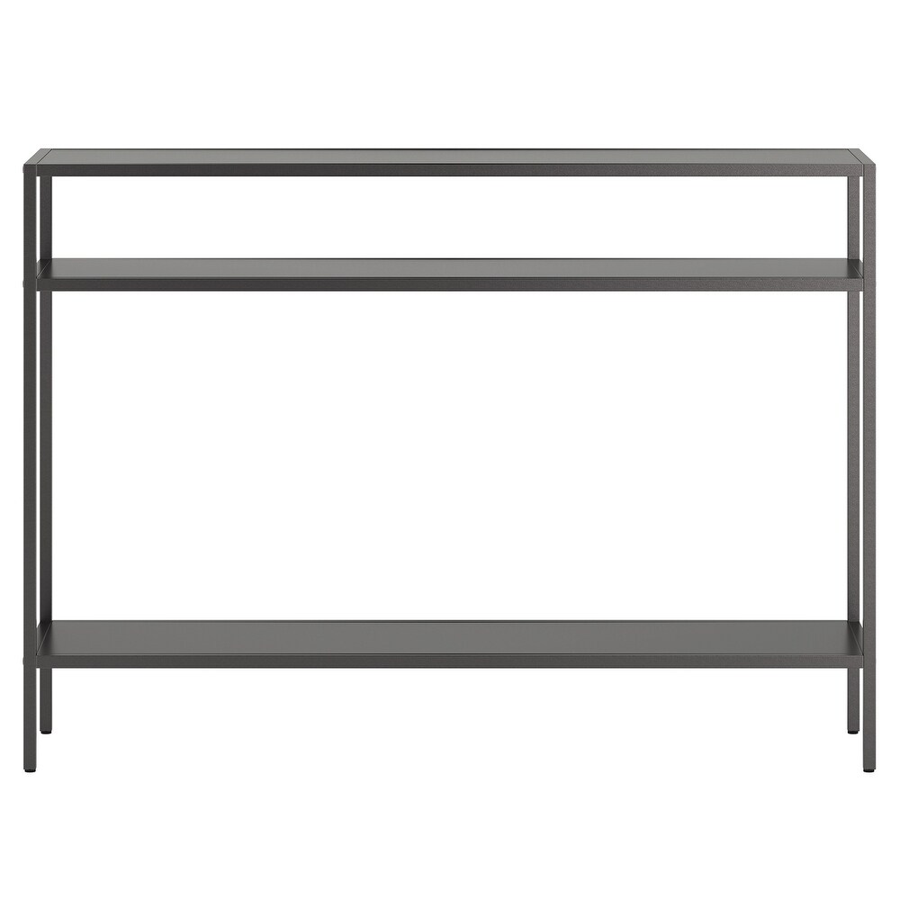 Ricardo Rectangular Console Table with Metal Shelves