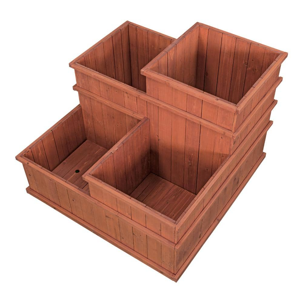 Leisure Season Wooden Multi Level Planter MLP3232