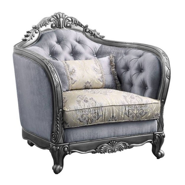 Ariadne Fabric Chair Platinum Acme Furniture