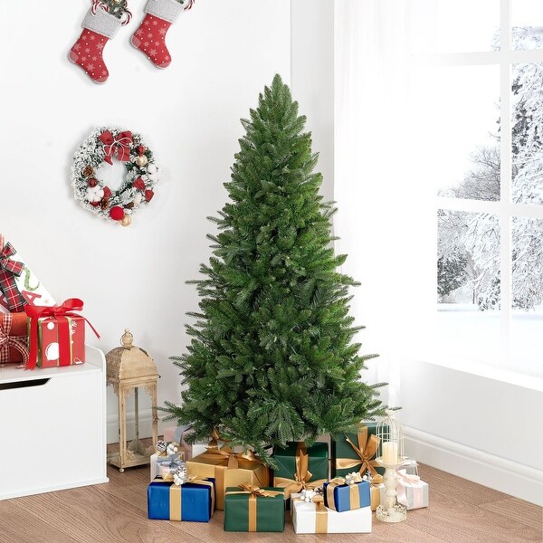 Traditional Artificial Christmas Tree with Lights，Prelit Christmas Tree，Pine Fir Christmas Tree with LED Lights