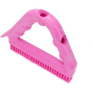 CFS Brands Sparta 9 in. Pink Polyester Tile and Grout Brush (4-Pack) 41323EC26