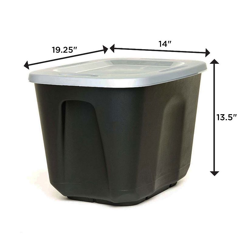 Homz 6610BKTS.10 10 Gallon Durable Molded Plastic Storage Bin with Secure Lid