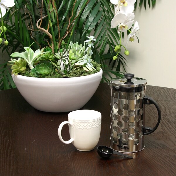 32 Ounce Silver Glass Coffee French Press