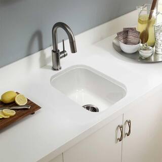 HOUZER Houzer Platus Undermount Fireclay 13 inch Bar Sink White PTB-1318 WH PTB-1318 WH