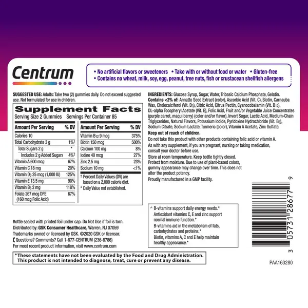 Centrum Multigummies Multivitamin for Women Assorted Fruit Flavor 170-Count