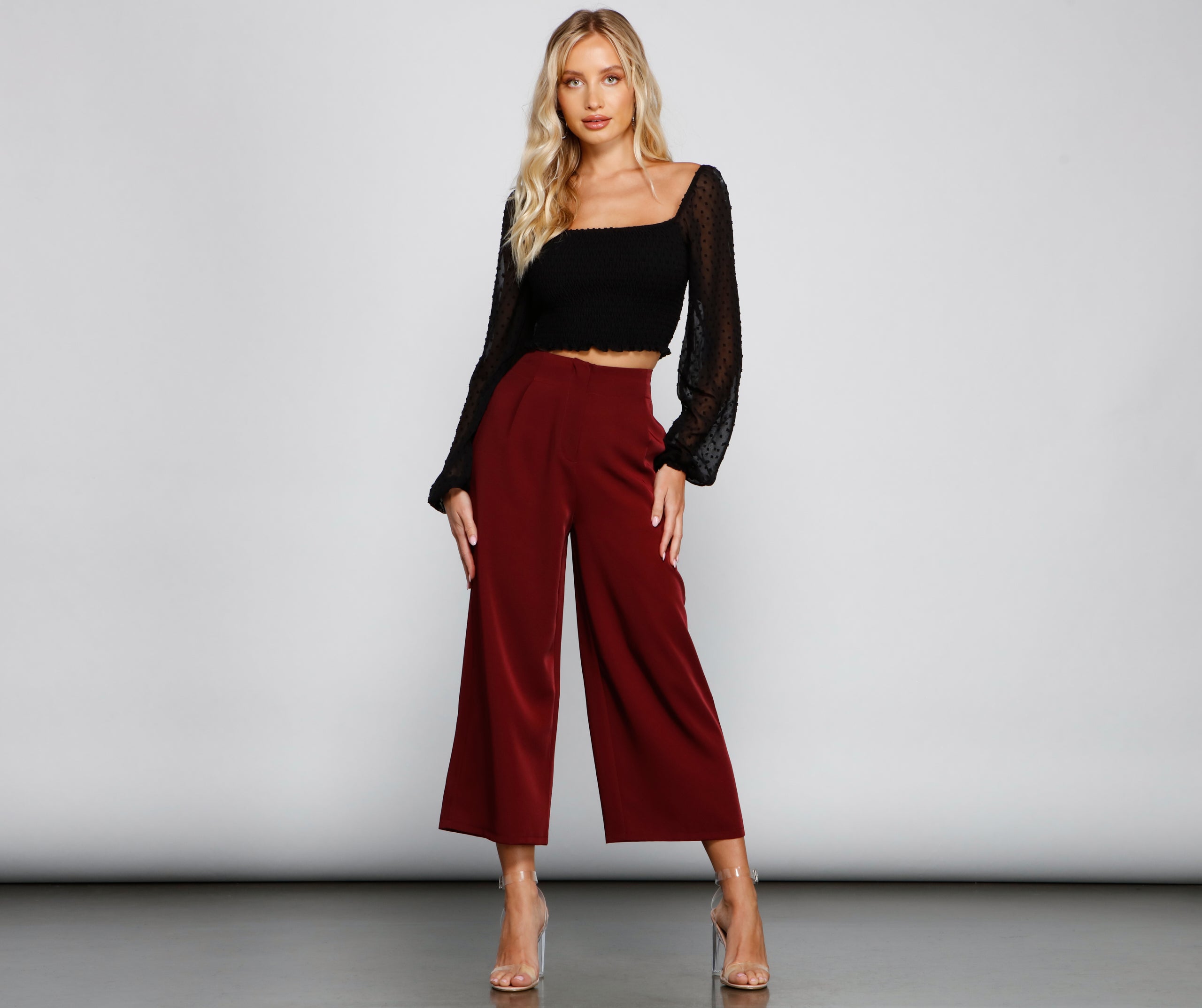 Chic Culotte Wide-Leg Trouser Pants