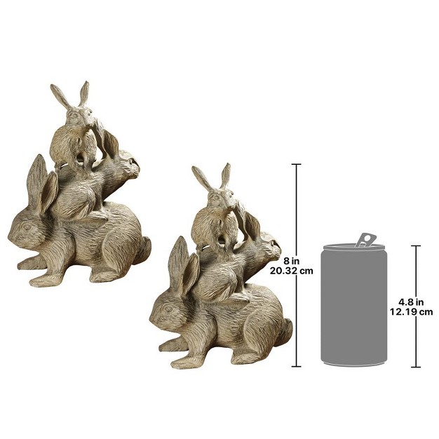 Design Toscano Bunched Bunnies Cast Iron Rabbit Statue Set Of Two