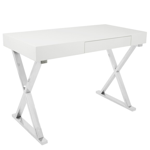 Luster Contemporary Desk in White by LumiSource B1...