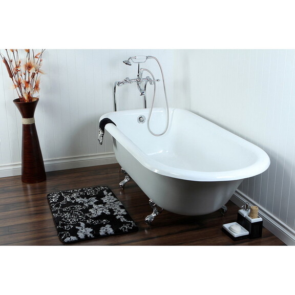 Aqua Eden 67 Inch Cast Iron Roll Top Clawfoot Tub ...