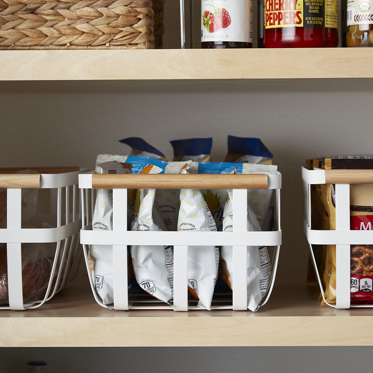 Yamazaki Tosca Baskets with Wooden Handles