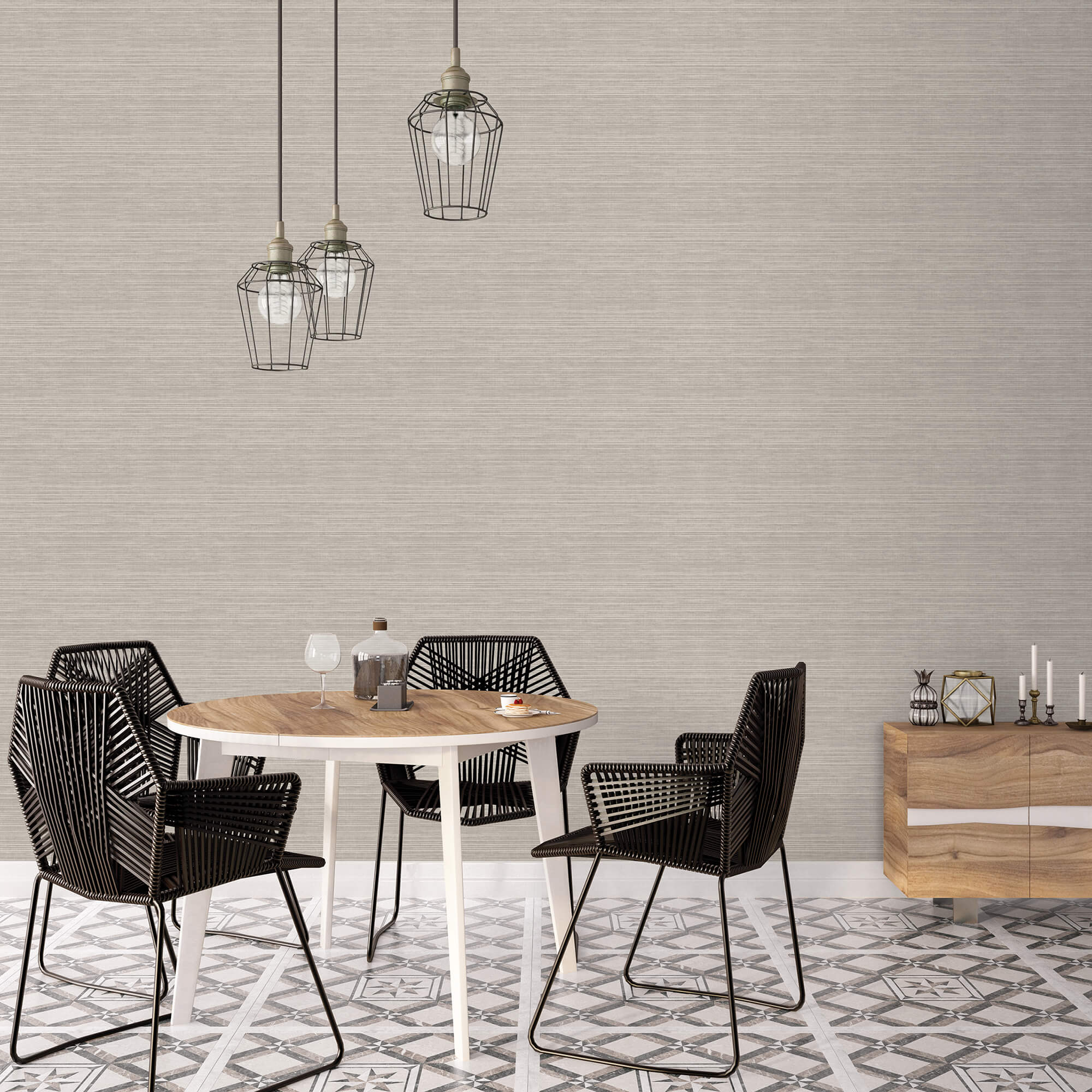 Grasscloth Grey Wallpaper from the Just Kitchens Collection