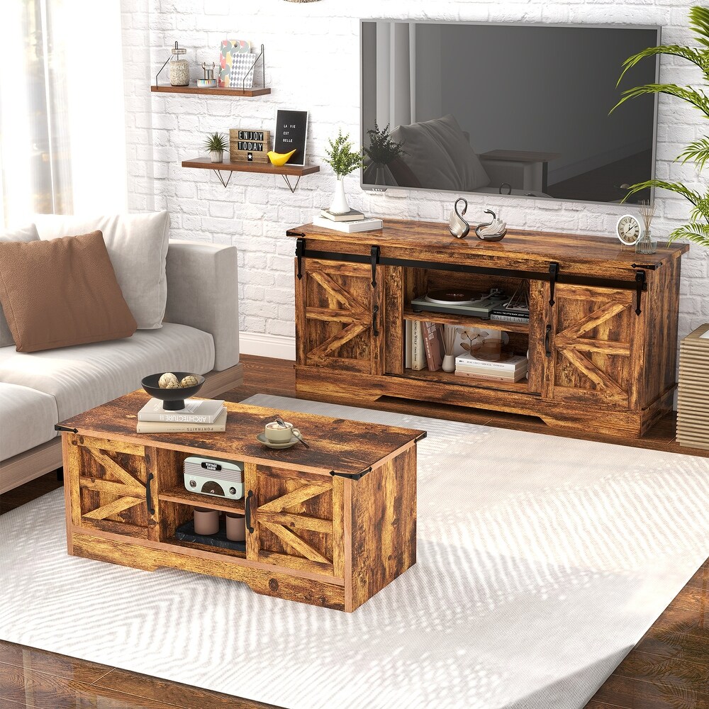 2 Piece Farmhouse Table Set Includes 58\