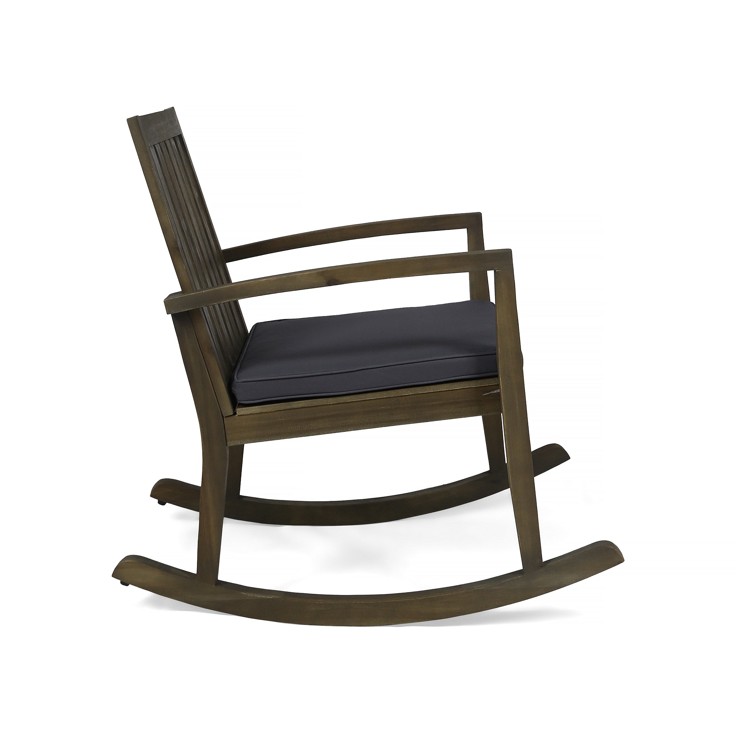 Yvonne Outdoor Acacia Wood Rocking Chair with Water-Resistant Cushions