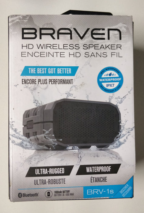 Braven BRV1s Ultrarugged Waterproof BT Speaker  Grey  Packing Box