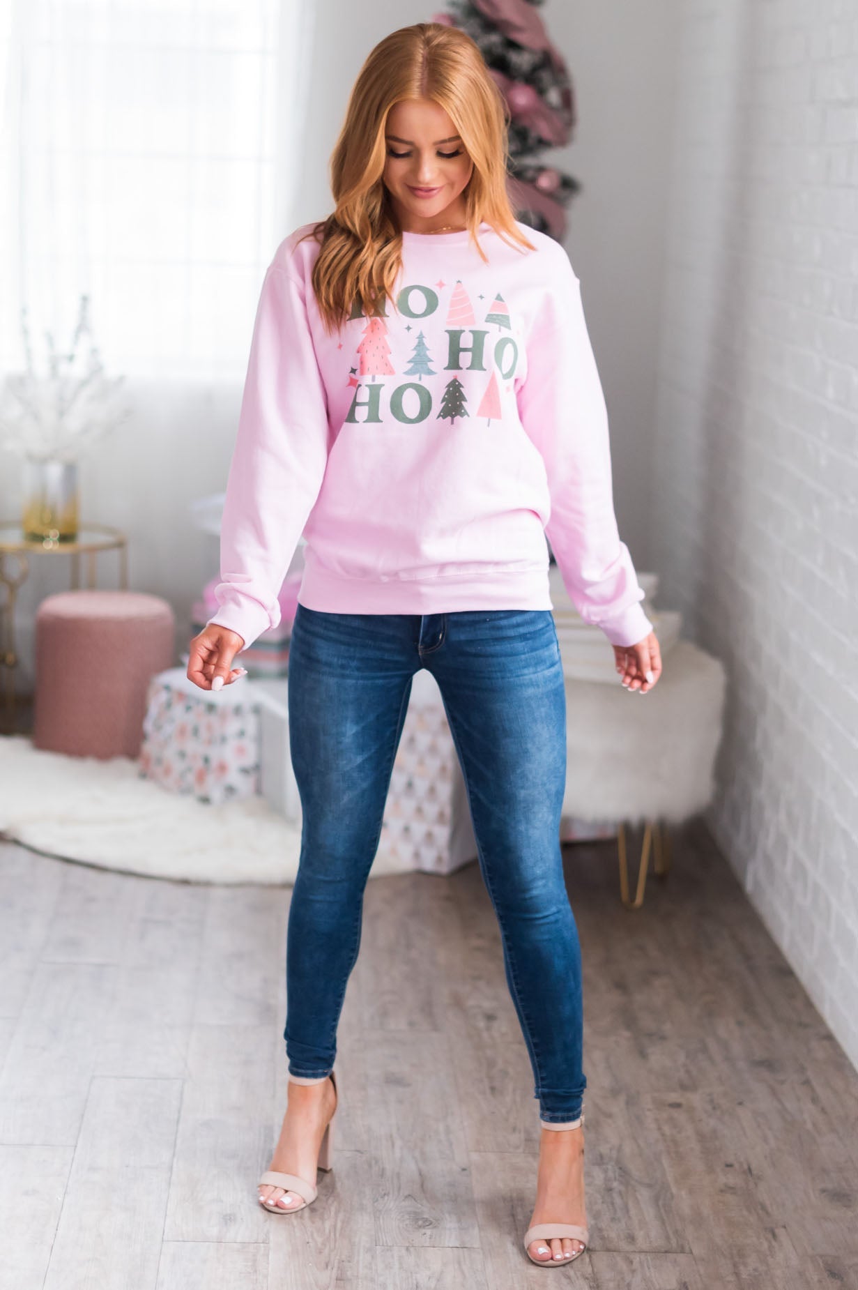 Happy Ho Ho Ho Modest Sweatshirt