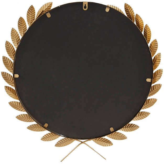 Metal Leaf Wall Mirror Gold Cosmoliving By Cosmopolitan