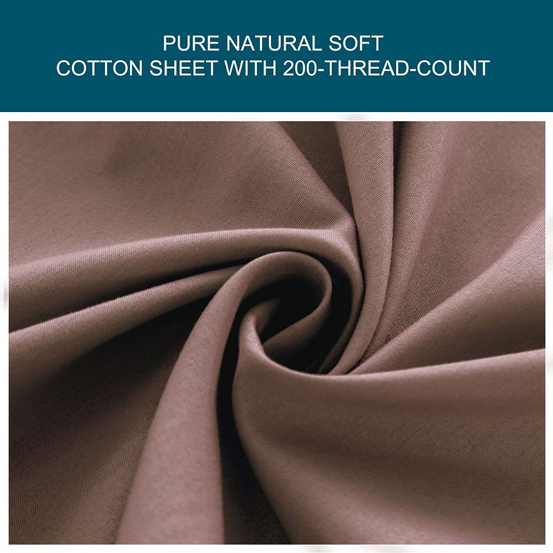 200 Thread Count 100% Cotton Fitted Bed Sheet with 15 Large Pocket King 79 x 77(L*W)