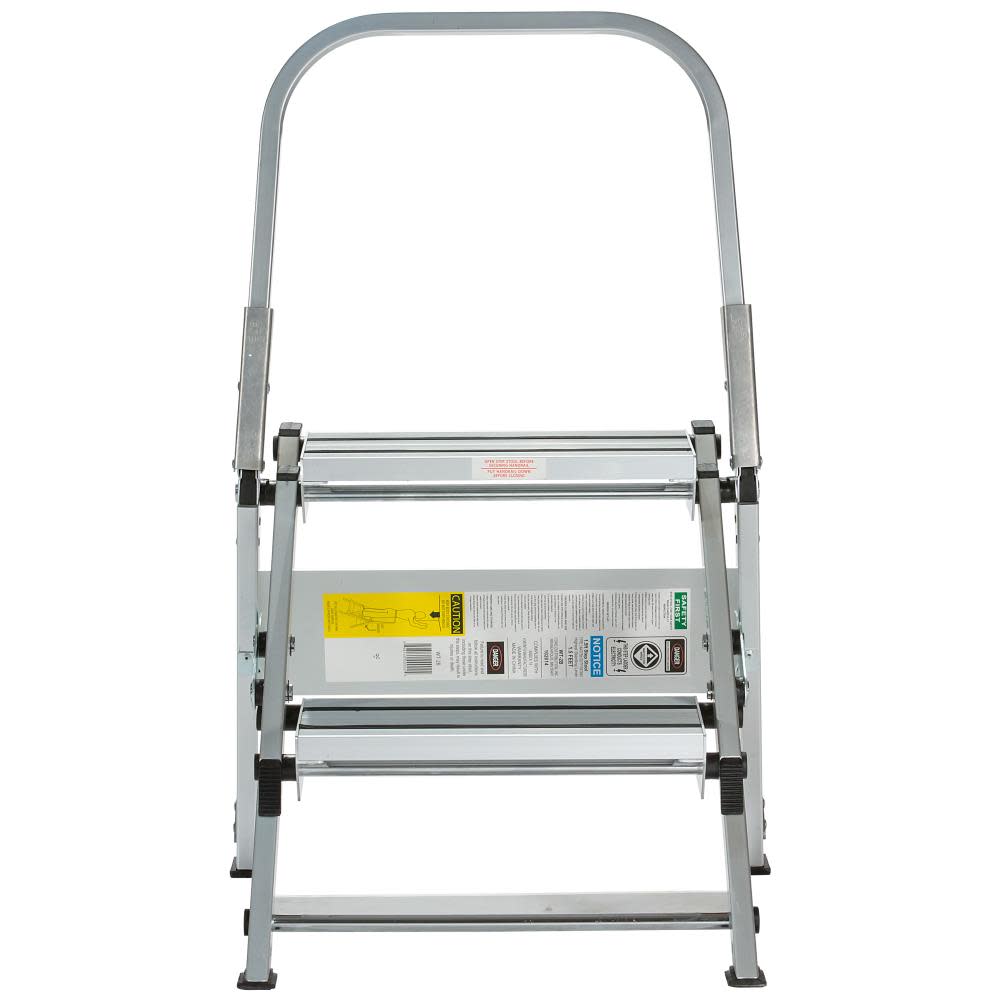 2 Step Aluminum 300-Lb Type IA Step Ladder ;