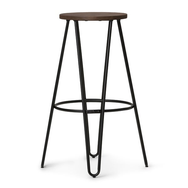 WYNDENHALL Kendall Industrial Metal Counter Height Stool with Wood Seat