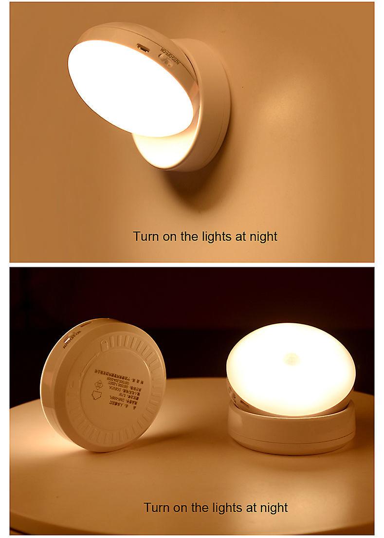 Led Usb Charging Motion Sensor Night Light Round Energy-saving Led Lamp Bedroom Sound/light Control Corridor Home Bathroom