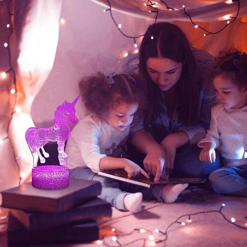 Night Lights Projectors 3D Colour Changing Led Unicorn With Remote Control