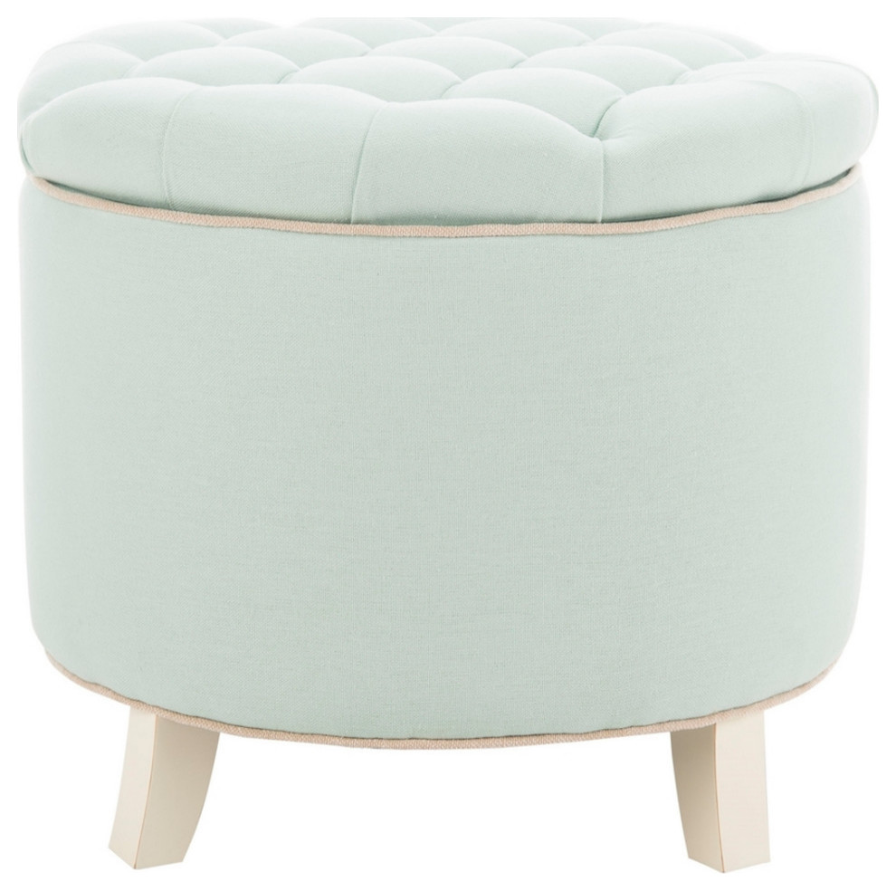 Emma Tufted Storage Ottoman Robins Egg Blue/Ivory   Transitional   Footstools And Ottomans   by V.S.D Furniture  Houzz