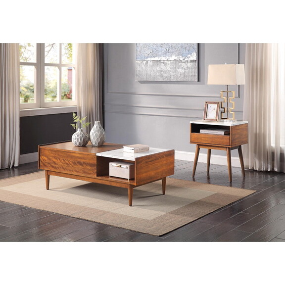 Modern Design 1pc Lift Top Coffee Table with Faux ...