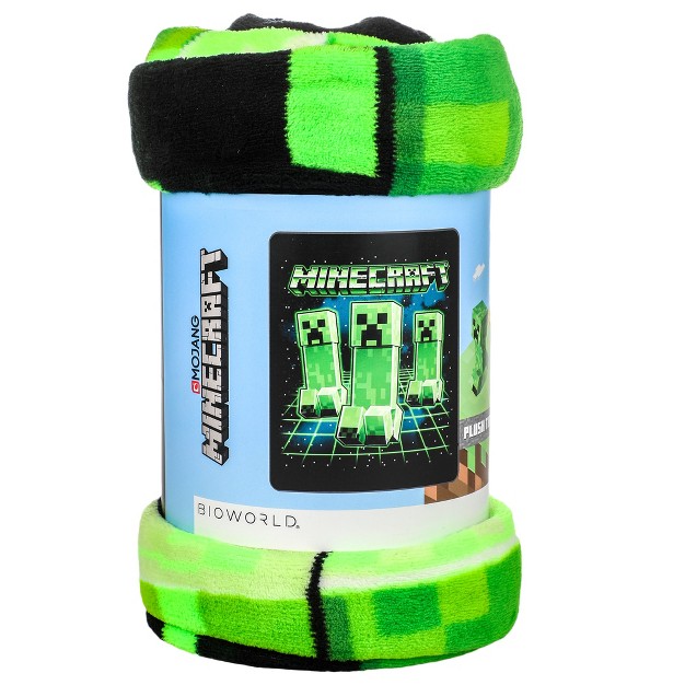 Digital Print Minecraft Creepers Throw Blanket