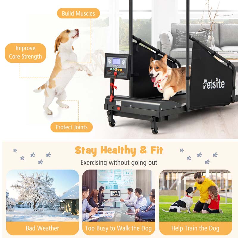 200 LBS Dog Treadmill Pet Running Machine, Indoor Pet Exercise Equipment with Remote & 1.4'' LCD Screen