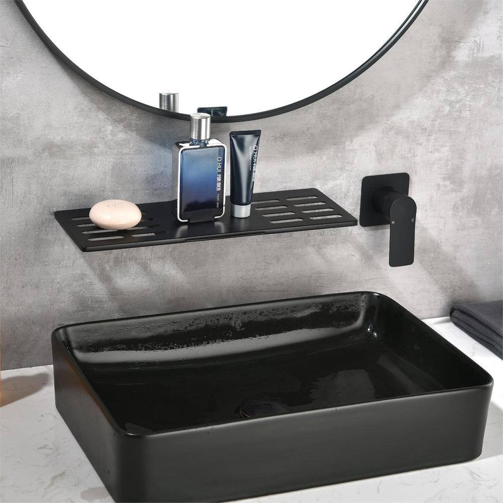 matrix decor Single Handle Wall Mounted Bathroom Faucet in Matte Black MD-2417B