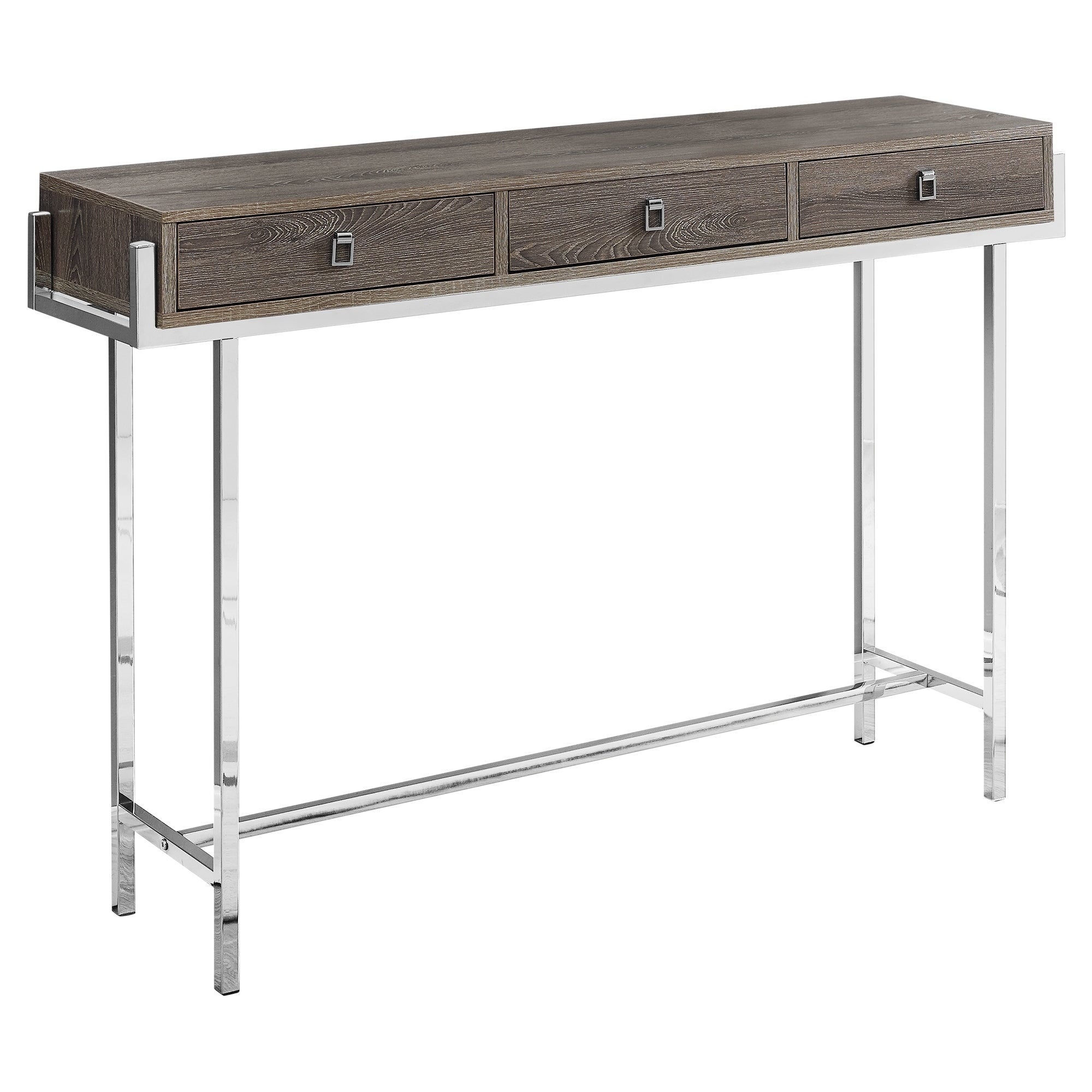 Accent Table， Console， Entryway， Narrow， Sofa， Storage Drawer， Living Room， Bedroom， Metal， Laminate， Chrome