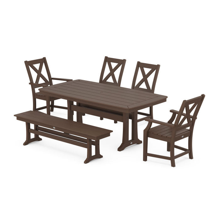 Polywood Braxton 6-Piece Dining Set with Trestle Legs PWS1030-1