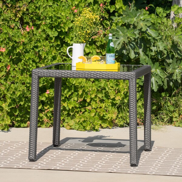 San Pico Outdoor Wicker Square Dining Table by Christopher Knight Home