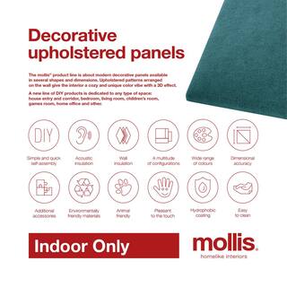 mollis homelike interiors Mollis Decorative Upholstered Headboard PanelAccent Wall Panels - Rectangle 60x30cm Milton M12 Green MO-PP-60x30B1-M12