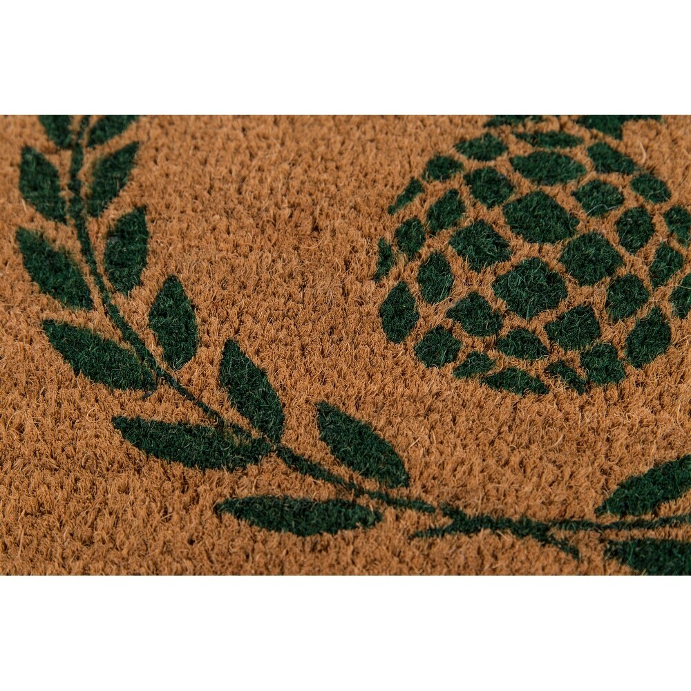Erin Gates by Momeni Park Pineapple Hand woven Natural Coir Doormat   1'6\