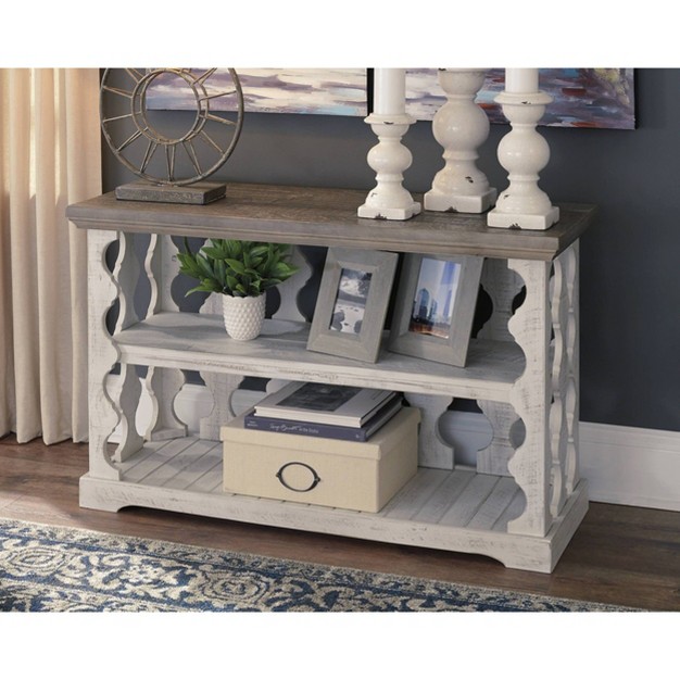 Havalance Sofa console Table Gray white Signature Design By Ashley