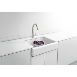 KOHLER Whitehaven Farmhouse Apron-Front Cast Iron 30 in. Single Basin Kitchen Sink in Biscuit K-6486-96