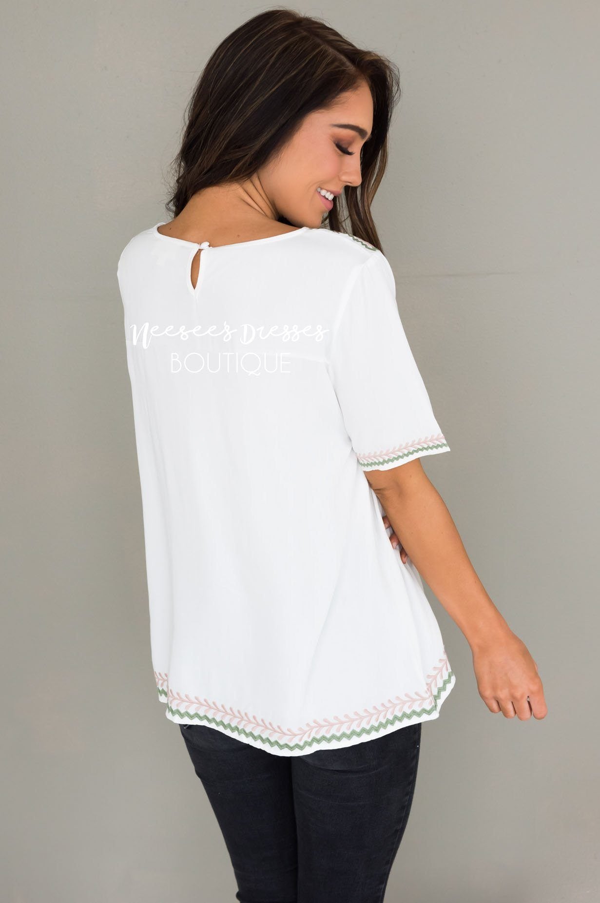 Always Charming Modest Blouse