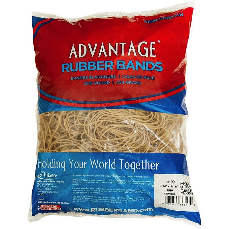 Advantage Rubber Bands Large Size #19 (3-1/2 X 1/16) Heavy Duty