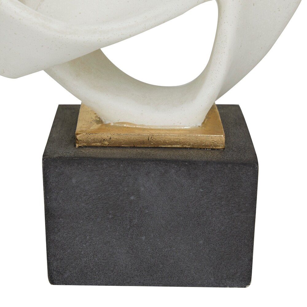 White Polystone Contemporary Abstract Sculpture