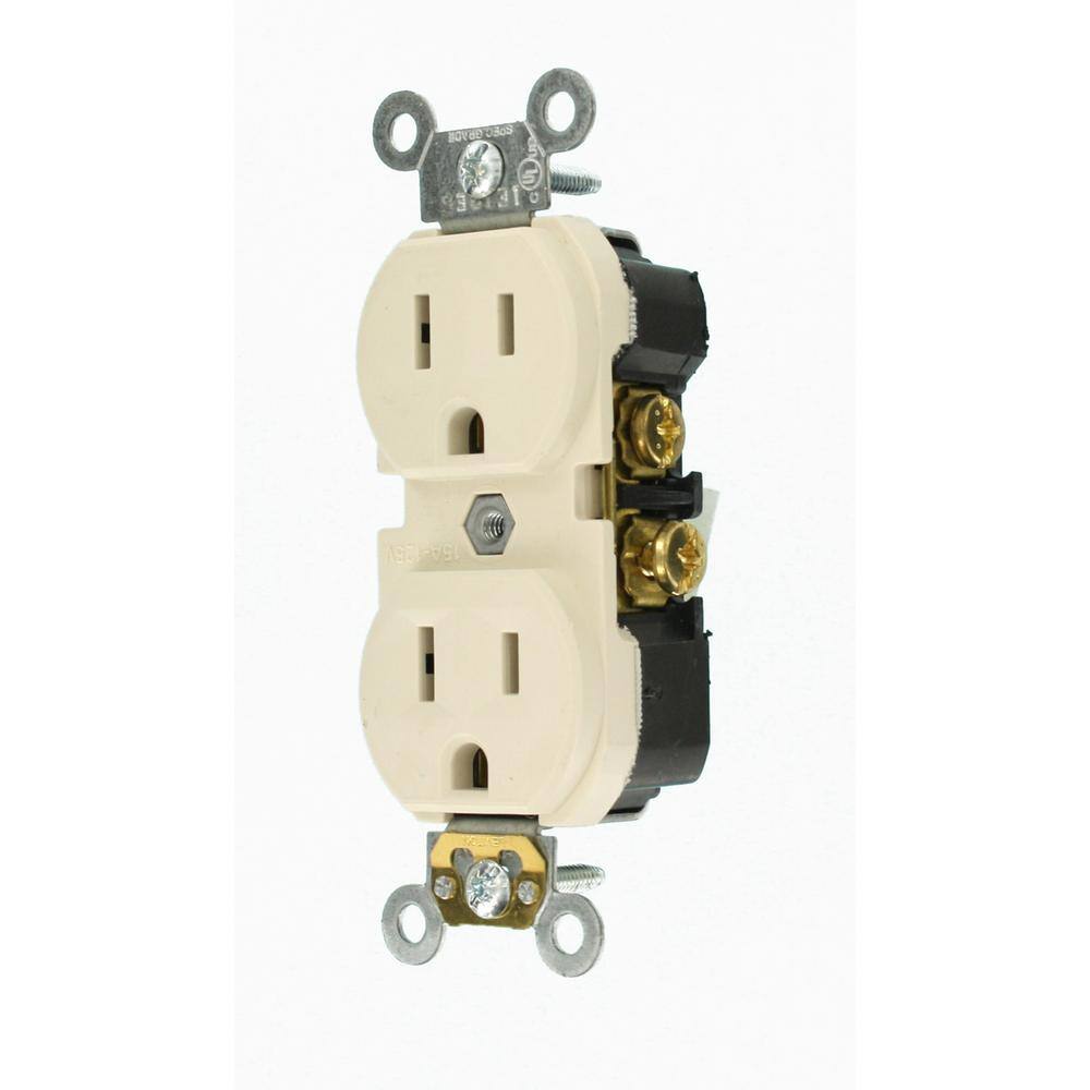 Leviton 15 Amp Commercial Grade Duplex Outlet Light Almond R56-CBR15-00T