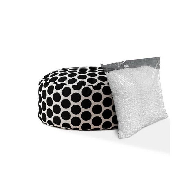 Indoor BIG DOT Black Round Zipper Pouf   Stuffed  ...